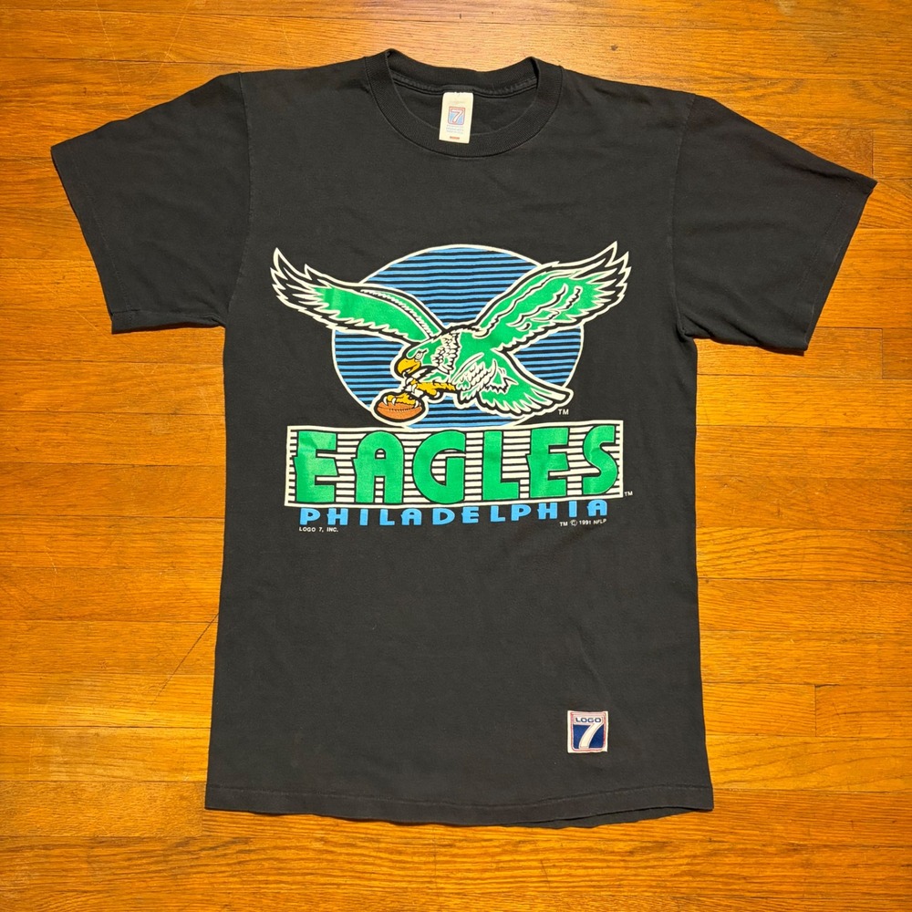 Vintage 1991 Philadelphia Eagles Logo 7 Shirt Mens Medium NFL Single Stitch